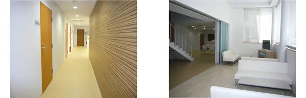 各個室と交流ホールの写真